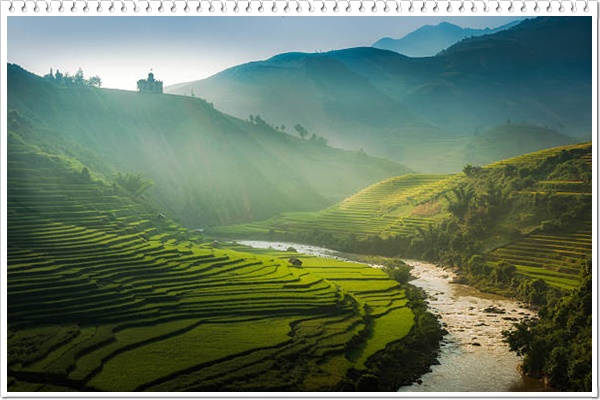 The great house on the hills, Mu Cang Chai, Yen Bai, Vietnam.